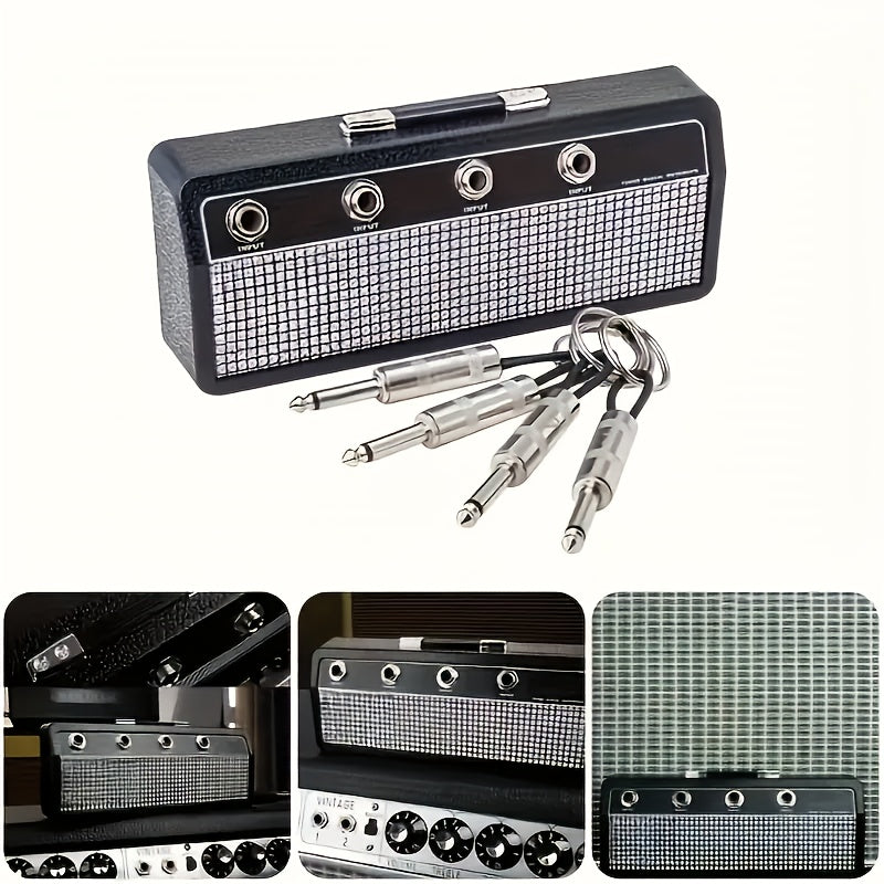 A Creative Speaker Keychain Set That Includes Four Insertable Keychains And a Wall Mounting Kit - Casual Style, Easy to Install, Made of Metal, Perfect for Space-Saving Home Storage And Decoration Enthusiasts.